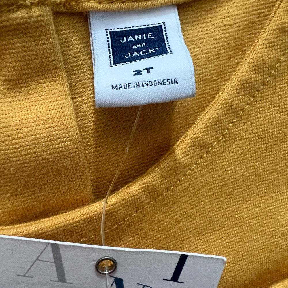 NWT Janie and Jack Girls Golden Yellow Mustard Ruffle Dress 2T - Picture 4 of 6